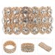 thumbnail image 3 of Pulsera elástica con perlas y diamantes de imitación de flores, joyería nupcial para boda (oro rosa), 3 of 5