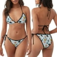 thumbnail image 3 of Naloa Elephant Tree Print Women Halter Bikini Set ,Two Piece Triangle Swimsuit,Tie Bathing Suit,Sexy Triangle Two Piece Swimwear, 3 of 5