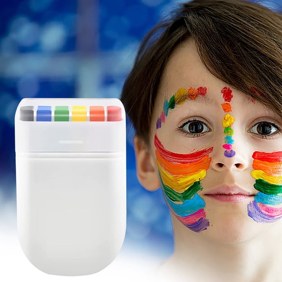 romoty 6-Color Rainbow Face Paint Stick, Washable Pride Flag Crayon for Festivals, Parties, Halloween & Sports Fans