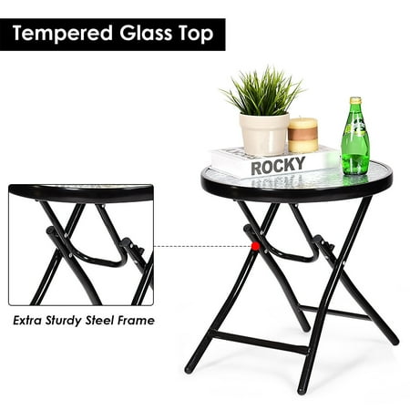 3pcs Outdoor Folding Rocking Chair Table Set Bistro Sets Patio