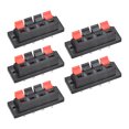 thumbnail image 1 of Conector de terminal de altavoz de resorte de 4 vías, clip de liberación, bloque de tira de cable de audio negro rojo WP4-10, 5Pcs, 1 of 3