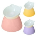 thumbnail image 3 of PET Raised Cat Bowl，Tilted Raised Bowl Anti Vomit Bowls for Indoor Cats Whisker Friendly Pet Feeder for Cats Puppies Tilting Pet Bowl Knockover Pet Food Utensils Purple, 3 of 4