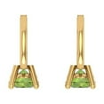 thumbnail image 3 of 0.2 ct Lever-Back Drop Dangle Earrings for Women | 3.0mm Round Cut Natural Peridot | 18K Yellow Gold, 3 of 4