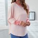 thumbnail image 4 of Moda mujer casual manga larga cuello redondo patchwork señoras tops sudaderas Fridja FKASFK2413, 4 of 6