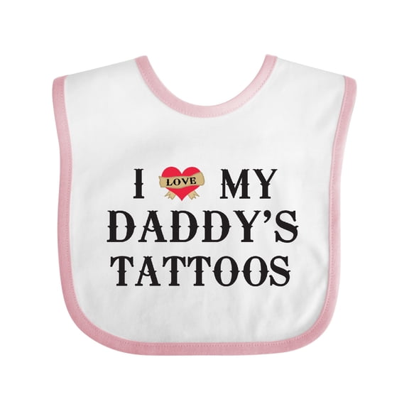Inktastic I Love My Daddy's Tattoos Boys or Girls Baby Bib