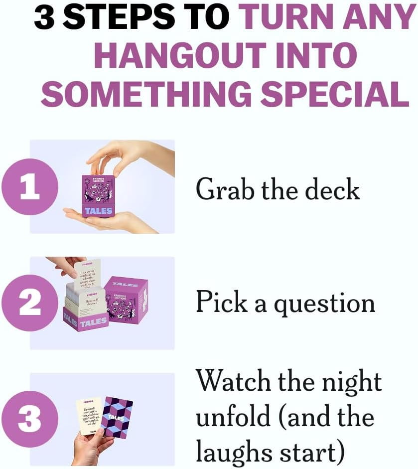 TALES Conversation Cards, Friends Edition 150 Count, Fun Friend Games for Adults, Teens, Kids