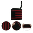 thumbnail image 3 of Unique Bargains 1 Pair Comfortable Wristbands 19.88"x3.35" Wristbands for Sport Black Red, 3 of 6