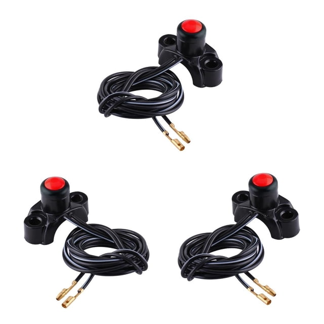 Interruptor de Arranque Eléctrico Baoblaze para Motocicleta Ciclomotor ATV Quad Scooter Peril Roja Interruptor de parada de parada del motor
