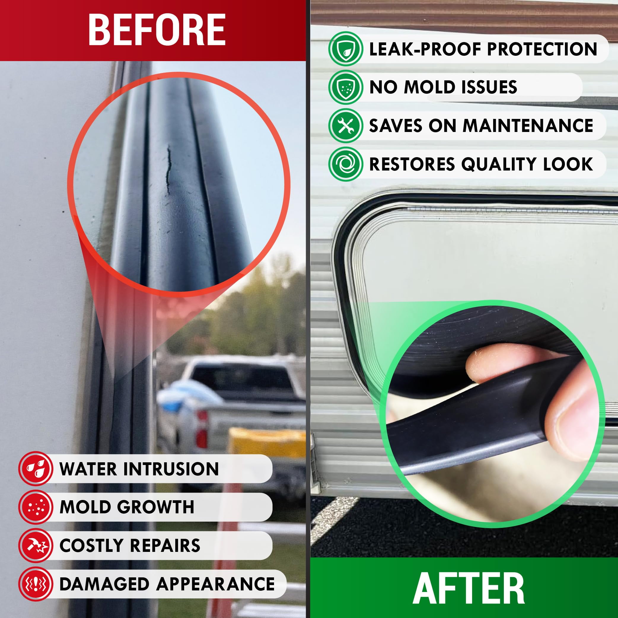LATCH.IT 1-inch RV Trim Molding Insert White | 100-Foot RV Weather Stripping Exterior | Camper Trim Molding Exterior | UV-Resistant & Flexible RV Weather Stripping Exterior | Perfect for all DIYers!