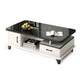 thumbnail image 3 of EDB010 Table Basse Artisanale Texture Marbre Exquise - Noir (120 cm), 3 of 3