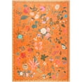 thumbnail image 3 of Wondo Boho Floral Vintage Non-Slip 8'x10' Area Rug - Machine Washable Low Pile Carpet for Living Room, Bedroom, Dining Room & Farmhouse Decor (Orange), 3 of 8