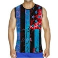 thumbnail image 2 of cllios Men's 4th of July Tank Tops Summer 3D Digital Graphic American Flag Print Shirt Casual Sleeveless Gym Vest Blouse, 2 of 5