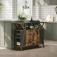 thumbnail image 3 of Bestier 47" Kitchen Island with Storage Cabinet Buffet Table Sideboard with Adjustable Shelves, Rustic, 3 of 11