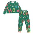 thumbnail image 2 of DISNIMO Women's Pajama Sets Snowflake Ho Printed Christmas Sleepwear Long Sleeve 2 Piece Lounge Sets Crew Neck Pullover Top with Long Pant, Available in Plus Size, M, 2 of 7