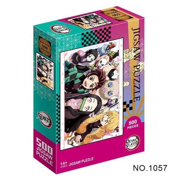Rompecabezas de 500/1000 piezas para adultos, Demon Slayer, serie de Anime japonés, dibujos animados Kimetsu, juguetes educativos para niños, regalos