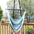 thumbnail image 5 of Sunnydaze Polyester Rope Hammock Hanging with Cushions - Lagoon Stripes, 5 of 9