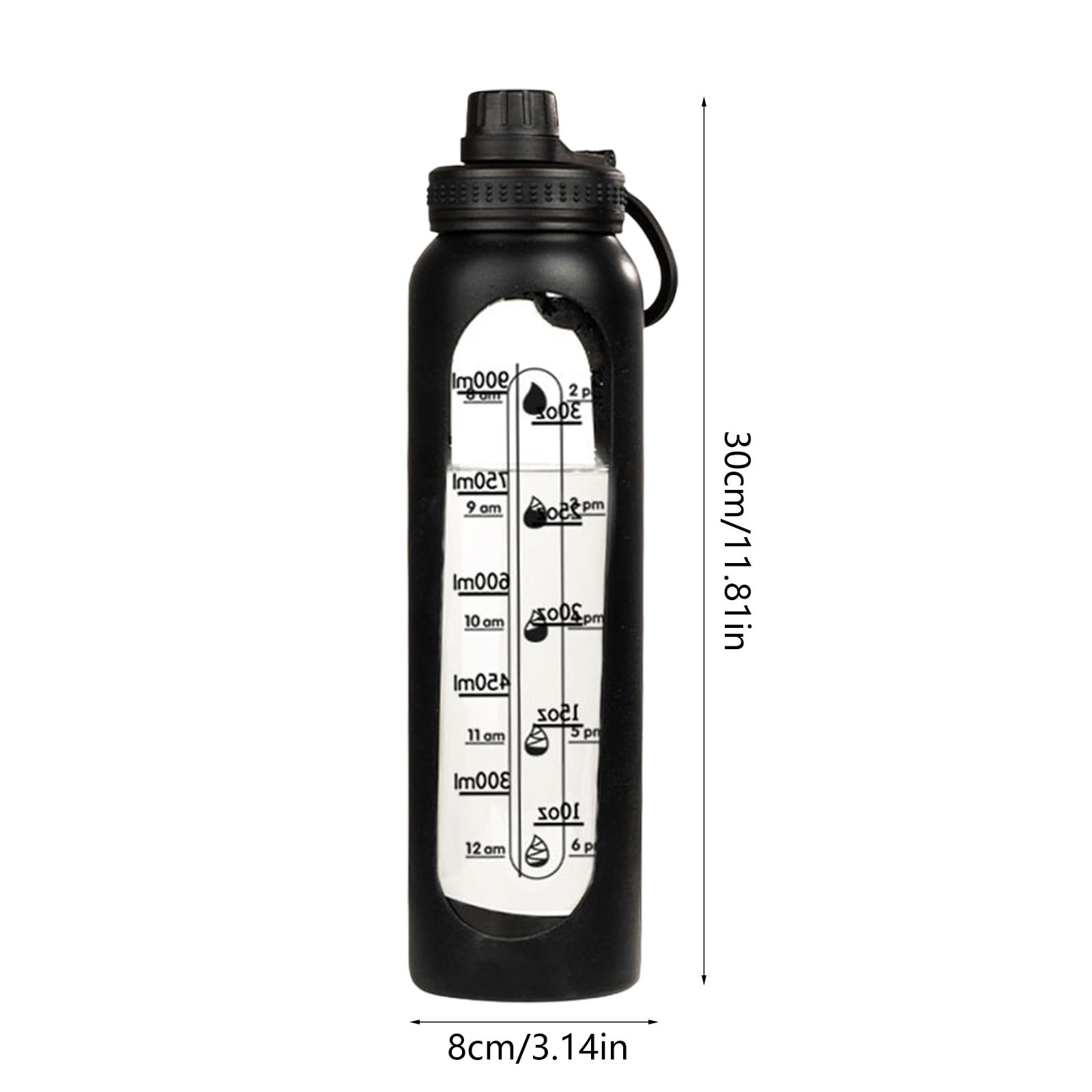 HCBY Glass Water Bottle, 32oz Large Capacity Bottle, Leakproof Sports Water Bottle, BPA-Free Insulated Drinking Bottle
