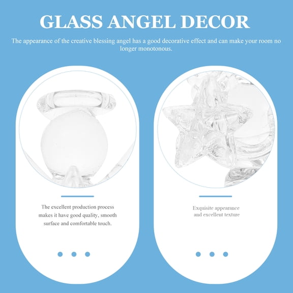 PENIKOKO Small Angel Ornaments Clear High Borosilicate Glass Decorative Figurines 1 Pack