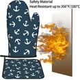thumbnail image 5 of Navy Blue Nautical Anchors Oven Mitts and Pot Holders 2 Pcs Set Oven Glove and Potholder Suitable for Barbecues Baking Cooking Microwave, 5 of 6