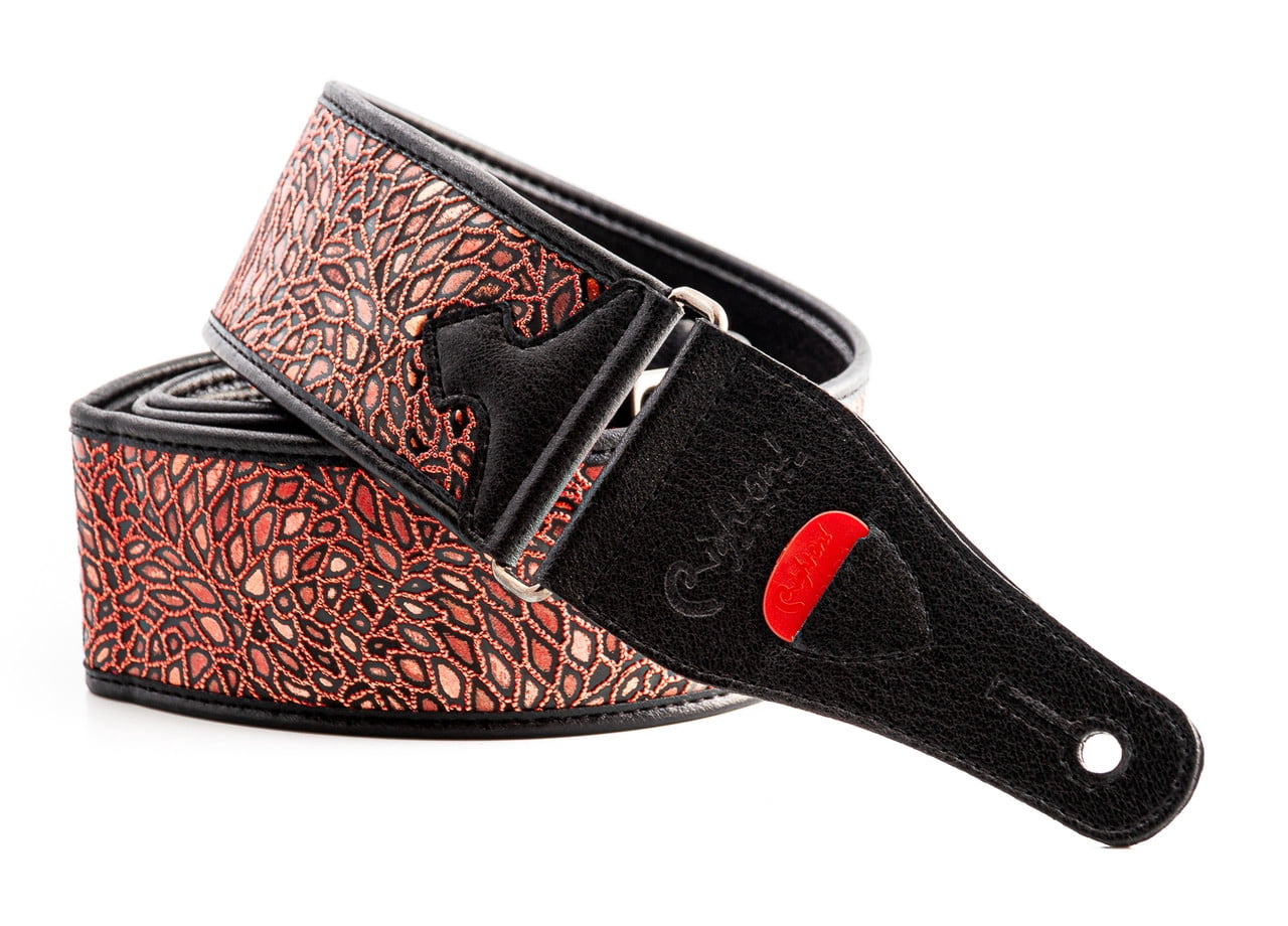 RightOn! Straps Alien Guitar Strap w/ Glittering Design - Red