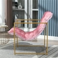 thumbnail image 3 of Accent Chair, Modern Armchair with Open Metal Frame, Retro Upholstered Reading Chair with Shine Velvet Paded, Comfy Side Lounge Arm Chair Sigle Sofa for Living Room Bedroom Waiting Room, Pink, 3 of 7