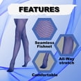 thumbnail image 4 of Grandeur Hosiery Girls' Kids Children's Seamless Fishnet Dance Ballet Tights Pantyhose Stockings Royal Blue 12-14, 4 of 5