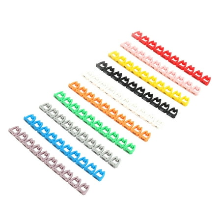 Label Maker Cables Unique BargainsPlastic Number 0-9 Coded Cord Cable Organizer Tag Label Marker Colorful 10pcs ()