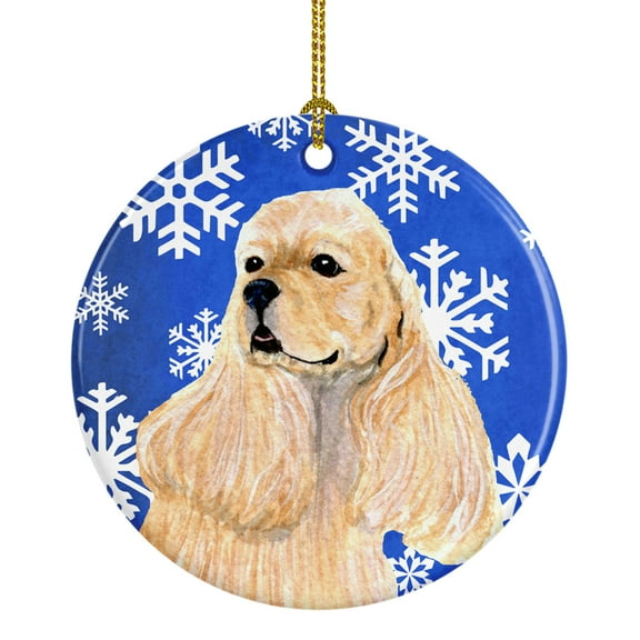 Carolines Treasures SS4660-CO1 Cocker Spaniel Winter Snowflakes Holiday Christmas Ceramic Ornament