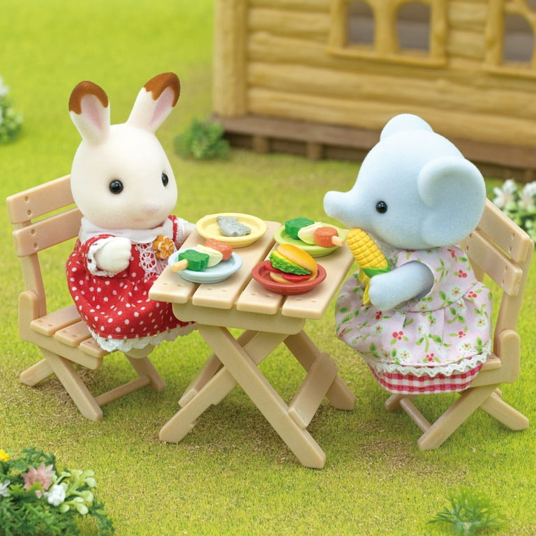 Calico Critters Bubblebrook Elephant Girl's BBQ Picnic Set