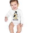 thumbnail image 2 of Gibobby Mamelucos para bebe niño polar Mi primera ropa de Año Nuevo para recién nacido, bebé, niño y niña, trajes de Año Nuevo, conjunto de mono con estampado de letras(Blanco, 6-9 Meses), 2 of 5