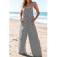 thumbnail image 2 of KRE PRIME Women Checkered Print Pocketed Wide Leg Jumpsuit, 2 of 12