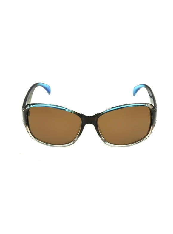 Foster Grant Women's Rectangle Fashion Sunglasses Turquoise Brown