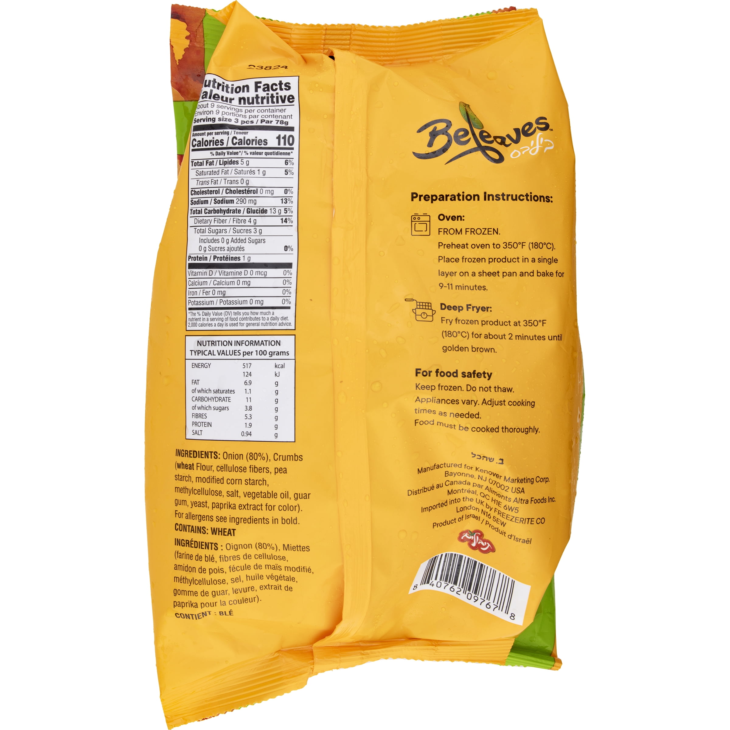 Beleaves Frozen Onion Rings, 24 Oz
