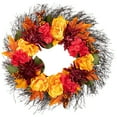 thumbnail image 3 of Northlight Peony and Mum Artificial Fall Harvest Wreath - 24", 3 of 10