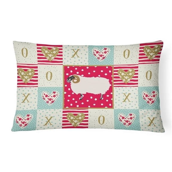 Carolines Treasures CK5400PW1216 Scottish Blackface Sheep Love Canvas Fabric Decorative Pillow, Red, 12H x16W,