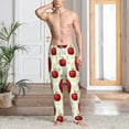thumbnail image 5 of Uemuo Fruit Apples Pattern Men's Wide Leg Palazzo Lounge Pants with Pockets Light Weight Loose Comfy Casual Pajama Pants-Large, 5 of 9