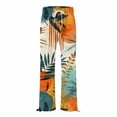 thumbnail image 5 of Women's Casual Pants Women'S Boho Wide Leg Palazzo Pants Womens Cotton Casual Loose Pants Comfy Work Pants With Long Casual Wide Leg,Orange Women's Casual Pants S, 5 of 5
