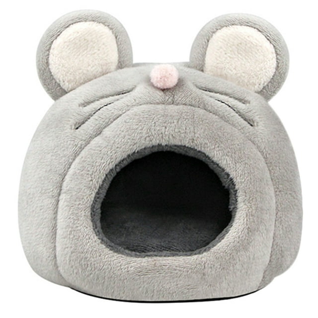 Casita de peluche cálida con forma de rata para hámsteres, chinchillas, ratones y hámsteres.