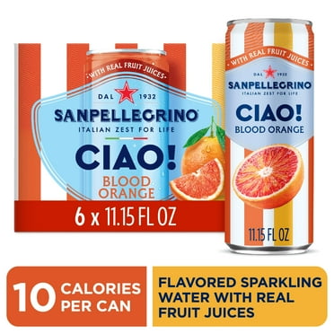 Sanpellegrino CIAO Blood Orange Sparkling Flavored Water with Real Fruit Juices, 6 Pack