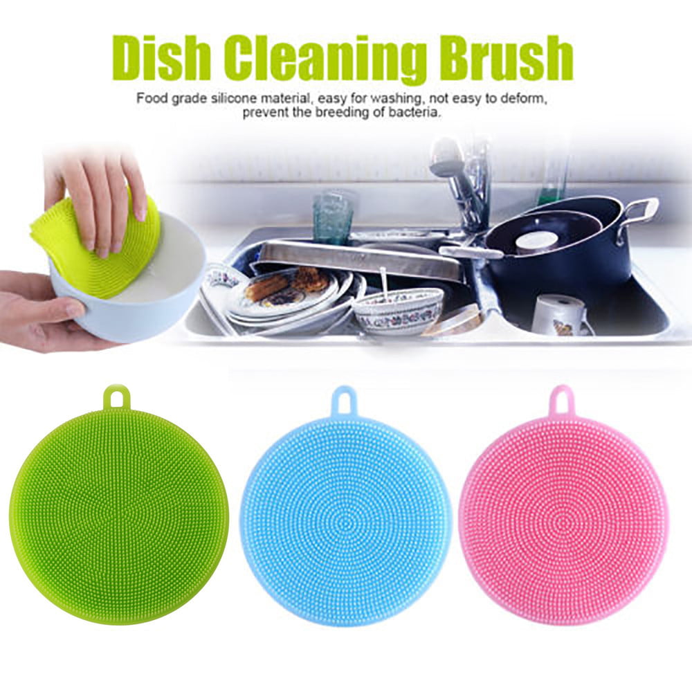 Silicone Dish Washing Sponge Scrubber Cleaning Brush Antibacterial Tool H/H 