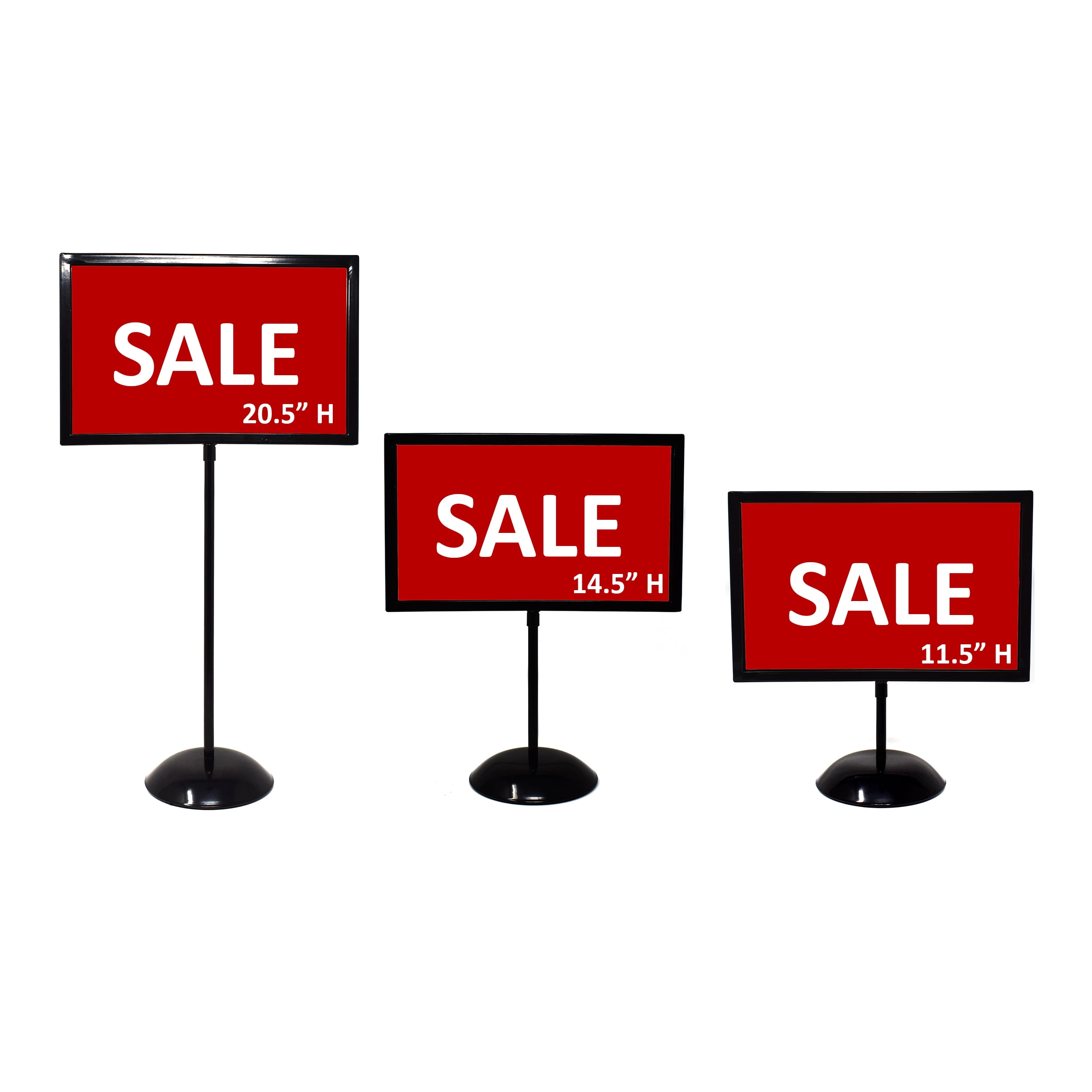 Extra Heavy Duty Countertop Sign Holder with Round Metal Base, Black