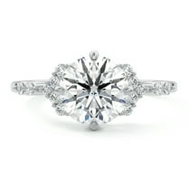 Golden Jewel 14K White Gold Over Wedding Anniversary Ring - Excellent 2 Ct Round Cut Lab Created Simulated Diamond Ring - 50th Wedding Anniversary Gift for Her - Wedding Proposal Ring for Girlfriend