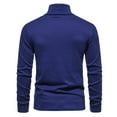 thumbnail image 4 of Baqcunre Knit Sweater Solid Color Round Neck Long Sleeve Pullover Sweater Men's Sweater Men's Tops,L,Mens Sweaters And Pullovers,Mens Sweater,Long Sleeve Shirts For Men,Mens Clothes,,Blue, 4 of 4
