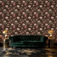 thumbnail image 3 of Peel and Stick Wallpaper Floral Pink Brown Flowers Dark Wall Mural 23.6in x 9.8ft Self Adhesive Removable Wall Paper Renter Friendly Wallpaper for Teen Bedroom Livingroom, 3 of 7