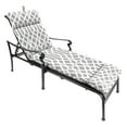 thumbnail image 4 of Jordan Manufacturing 74" x 22" Chauncey Pumice Gray Geometric Rectangular Outdoor Chaise Lounge Cushion with Ties and Hanger Loop, 4 of 13