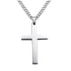 thumbnail image 1 of Cross Decor Necklace Simple Titanium Steel Decor Necklace Pendant Gift for Woman Man Male (Silver, With Chain), 1 of 3