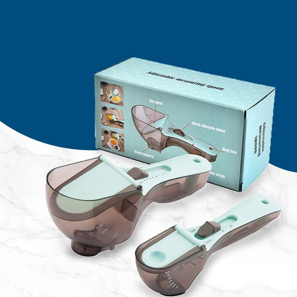 Báscula de cocina Cuchara medidora ajustable Cuchara medidora de plástico para cocina de alta precisión Juego de cucharas medidoras cuantitativas para café, alimentos y harina