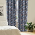 thumbnail image 2 of Ambesonne Floral Window Curtains, Flowers Leaves Scandinavian, Each 28" W x 95" L, Dark Indigo and Multicolor, 2 of 4