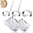 thumbnail image 1 of Dumpling Maker Mold Set and Cutter 7 Pcs Empanadas Press Dumplings Maker Machine, Stainless Steel Pierogi Cutter Press Pot Sticker Molds, Easy tool for Chinese Wonton Goya Dough Pie Ravioli, 1 of 5