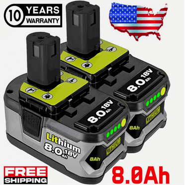 2Pack P108 8.0Ah for Ryobi 18V One Plus High Capacity Battery 18 Volt Lithium-Ion 8.0Ah